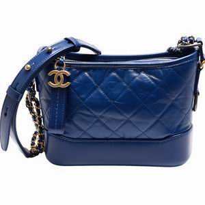 Chanel Calfskin Gabrielle Two-Tone Hobo Crossbody Bag Marine Blue A91810XSXLT