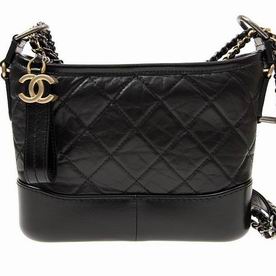 Chanel Calfskin Gabrielle Two-Tone Hobo Crossbody Bag In Black A91810BLKGP