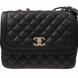 Chanel Lambskin Leather Coco Flap Bag Gold Chain Bag Black A57896LBLKGP