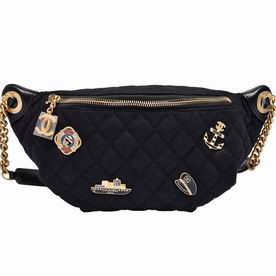 Chanel Black Wool/Calfskin & Gold-Tone Metal Waist Bag A57929CBYMW