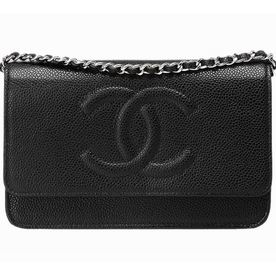 Chanel Classic Double CC Cavier Shoulder Clutch Black A47429