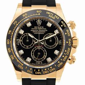 Rolex Daytona Automatic Movement 18k Gold Black Rubber WatchBand 116518GBK