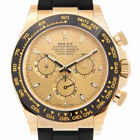 Rolex Daytona Automatic Movement 18k Gold Black Rubber WatchBand 116518CH