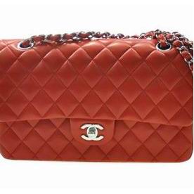 Chanel Lambskin Leather Medium Size Coco Flap Bag In Red A01112LREDSS