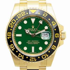 Rolex GMT-MASTER II Swiss Movement 18K Gold Band Green Dial 116718LNGREEN