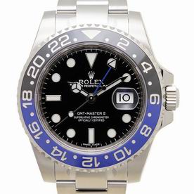Rolex GMT-MASTER II Swiss Movement Silver Steel Band Black Dial 116710BLNR