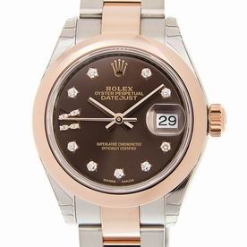 Rolex Swiss Movement Rose Gold And Steel Band Dark Brown Dial 279161GBRIXDIA
