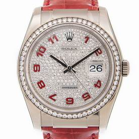 Rolex Swiss Movement Datejust Red Crocodile Band Diamond Dial 116189RDENA