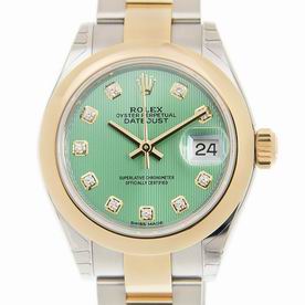 Rolex Datejust Swiss Movent Silver Gold Color Band Green Dial 279163GGN