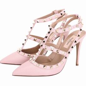 Valentino Rockstud Cowhide Leather Heel Pink V884486