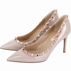 Valentino Rockstud Patent Leather Heel Pink V6113979