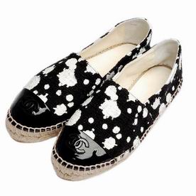 CHANEL CC Espadrilles Penelope Shoes Splash-ink Black/White G30898