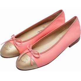 Chanel Double CC Lambskin Bowknot Shoes Peach Gold G56340