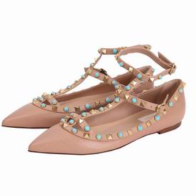 Valentino Rockstud Rolling Camel Cowhide Flat V8901217