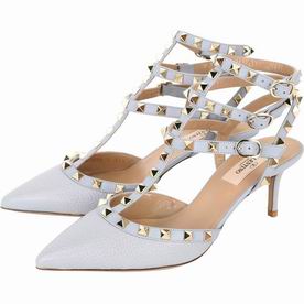 Valentino Rockstud Rolling Grey Blue Cowhide Leather Heel V8619487