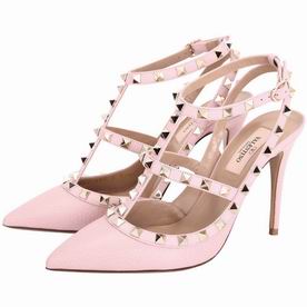 Valentino Rockstud Strap Pink Cowhide Leather Heel V8643839