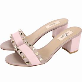 Valentino Rockstud Rolling Light Pink Cowhide Leather Sandal V807234
