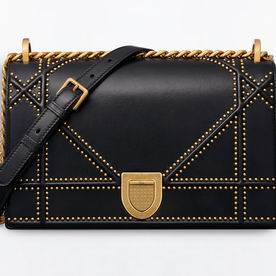 DIORAMA BAG IN BLACK STUDDED LAMBSKIN M0422CNOE M900
