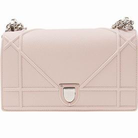 Christian Dior Small Diorama Bag Grain Cowhide Pink Shiny Silver-tone Lock M0421PVRG413