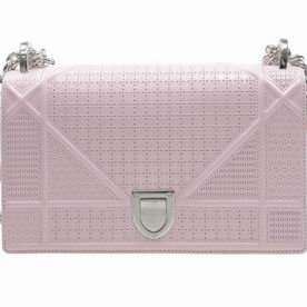 Christian Dior Small Diorama Bag Patent Leather Pink Silver-tone Lock M0421PVAD065