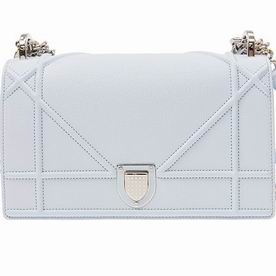Christian Dior Small Diorama Bag Patent Leather Light Blue Silver-tone Lock M0421PVRG51B