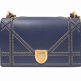 Dior Diorama Bag In Blue Goatskin Brass Gold Hardware M0422CWSR85B