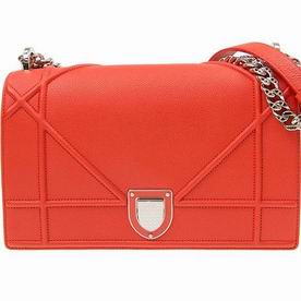DIOR DIORAMA BAG IN ORANGE GRAIN COWHIDE SILVER-TONE M0422PVRG20O