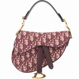 Christian Dior Mini Dior Oblique Saddle Bag Burgundy M0447CTZQ974