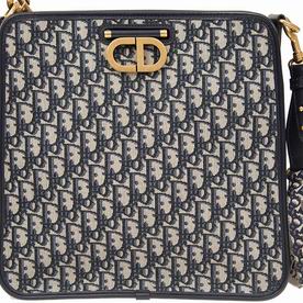 Christian Dior Blue Dior Oblique Jacquard Canvas Shoulder Bag M6820CTZO928