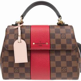 Louis Vuitton Damier Ebene Canvas And Cuir Taurillon Leather Bond Street BB Scarlet N40107
