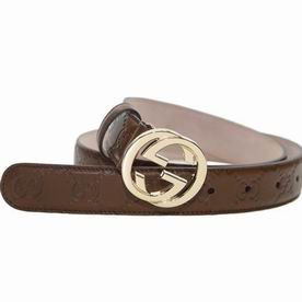 Gucci Cowhide Leather Gold Buckle Light Coffee 114874AA61G