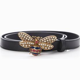 Gucci Calfskin Queen Margaret Bee Blet Black 476452QUEBL