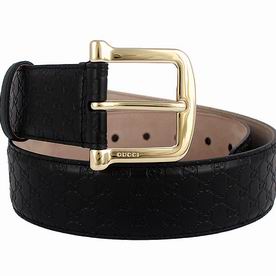 Gucci Guccissima Embossed Cowhide Gold Pin Buckle Belt Black F73665BF