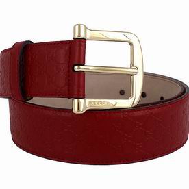 Gucci Guccissima Embossed Cowhide Gold Pin Buckle Belt Red 6155E60