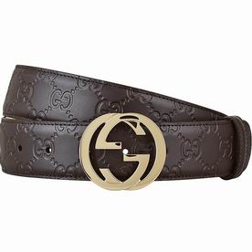 Gucci Signature Classic GG Buckle Embossed Belt Sorrel 33336092P