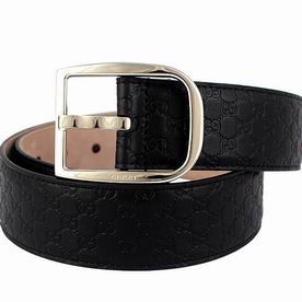 Gucci Black Embossed GG Cowhide Pin Buckle 6289614