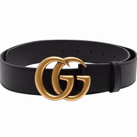 Gucci Black Calfskin Anti-Gold Buckle Belt 400593AP00T