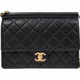 Chanel Coco Flap Bag with Black Cowhide and Gold Hardware AS0583CBLKGP