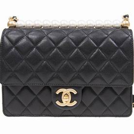 Chanel Coco Flap Bag with Black Lambskin and Gold Hardware AS0585LBLKGP