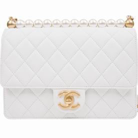 Chanel Coco Flap Bag with White Lambskin and Gold Hardware AS0585LWHTGP