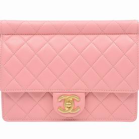 Chanel Coco Flap Bag with Pink Lambskin and Gold Hardware AS0582LPINKGP