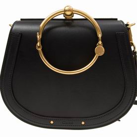 Chloe Black Wristlet In Smooth And Suede Calfskin Nile Bracelet Bag 3S1300HEU001