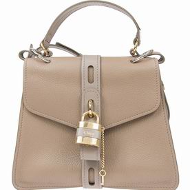 Chloe Aby Day Shoulder Bag In Grained & shiny calfskin Gray CHC19AS188B5723W