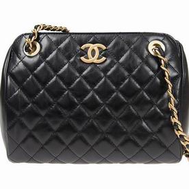 Chanel Black Cowhide Handbag Gold Chain A57912CBLKGP
