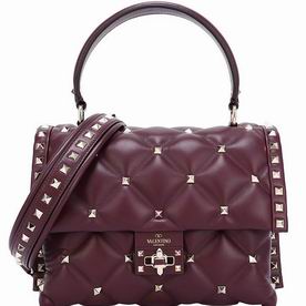 VALENTINO GARAVANI MEDIUM CANDYSTUD NAPPA LEATHER HANDBAG Purple SW2B0B55NAPU26