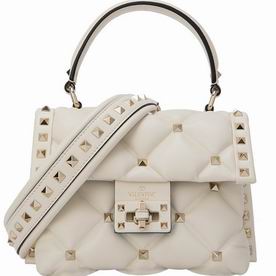 VALENTINO GARAVANI SMALL CANDYSTUD NAPPA LEATHER HANDBAG WHITE SW2B0D01NAPI16