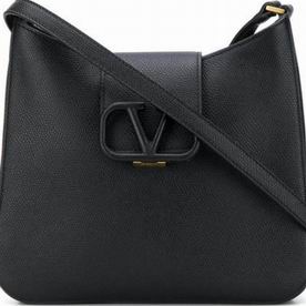 Valentino Garavani Vsling Grainy Calfskin Hobo Bag In Black SW0B0F17KGWR82