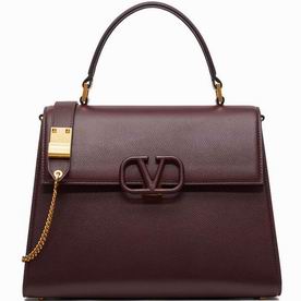 Valentino Garavani Vsling Grainy Calfskin Handbag Maroon SW0B0F15KGWIT0