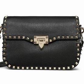 VALENTINO GARAVANI Medium Rockstud Calfskin Bag Black QW1B0C25VSL0NO