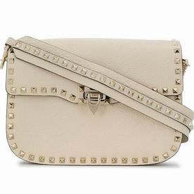 VALENTINO GARAVANI Medium Rockstud Calfskin Bag White SW2B0C25VSLI16